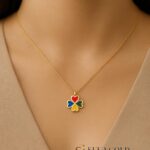 Bonte klavertje-ketting – 925 sterling zilver