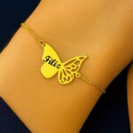 Naamarmband met vlinder – 925 sterling zilver