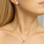 Set van parel-oorbellen en ketting – 925 sterling zilver