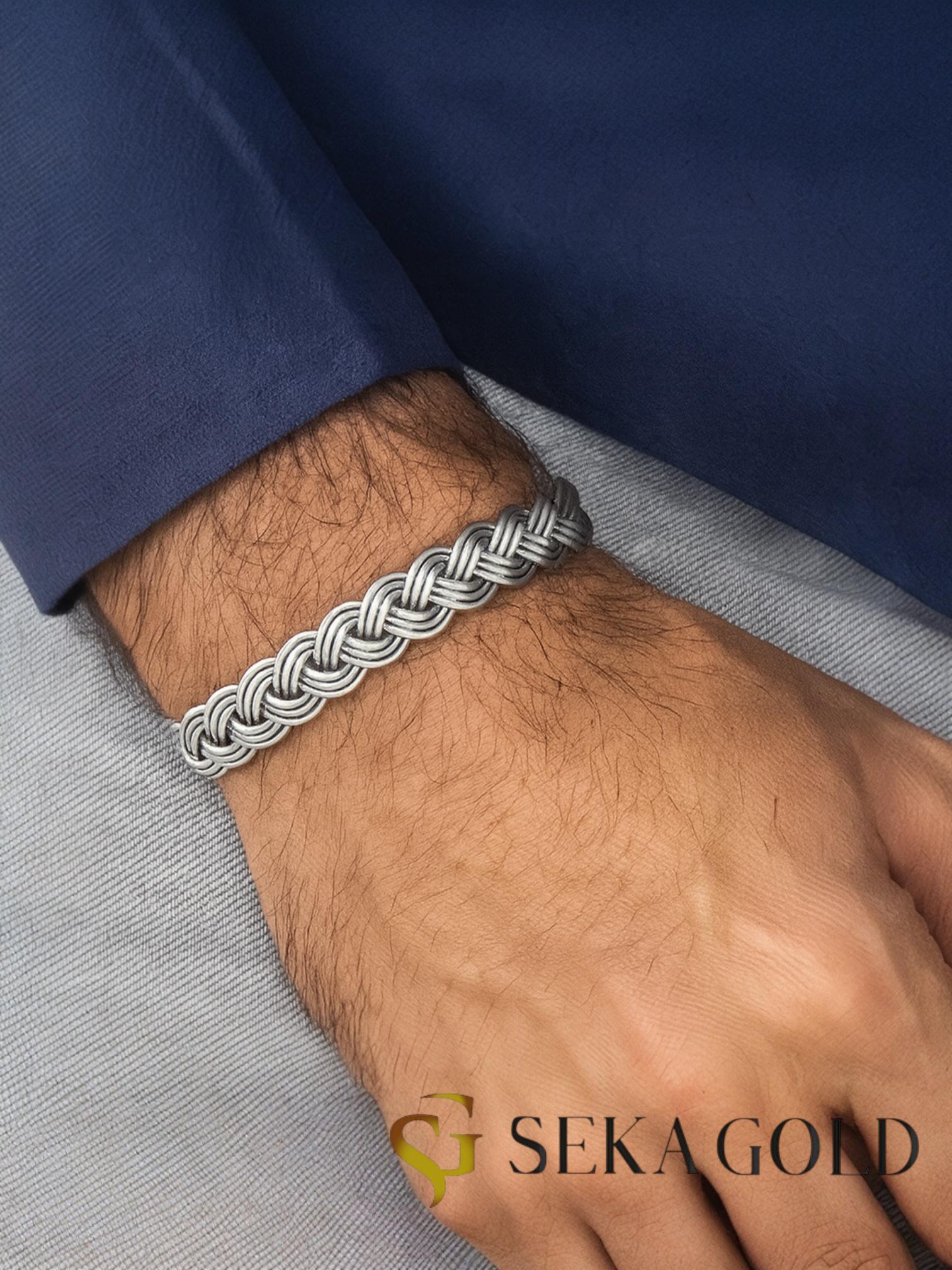 089bc0e9-5a31-4ae9-acd2-5d28e0468c10.jpg Geflochtenes Armband – 925er Sterlingsilber - immagine 1