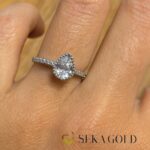 Bague solitaire goutte – argent sterling 925