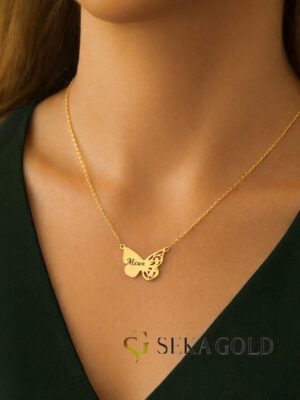 🦋 Collana con nome e farfalla – Argento sterling 925