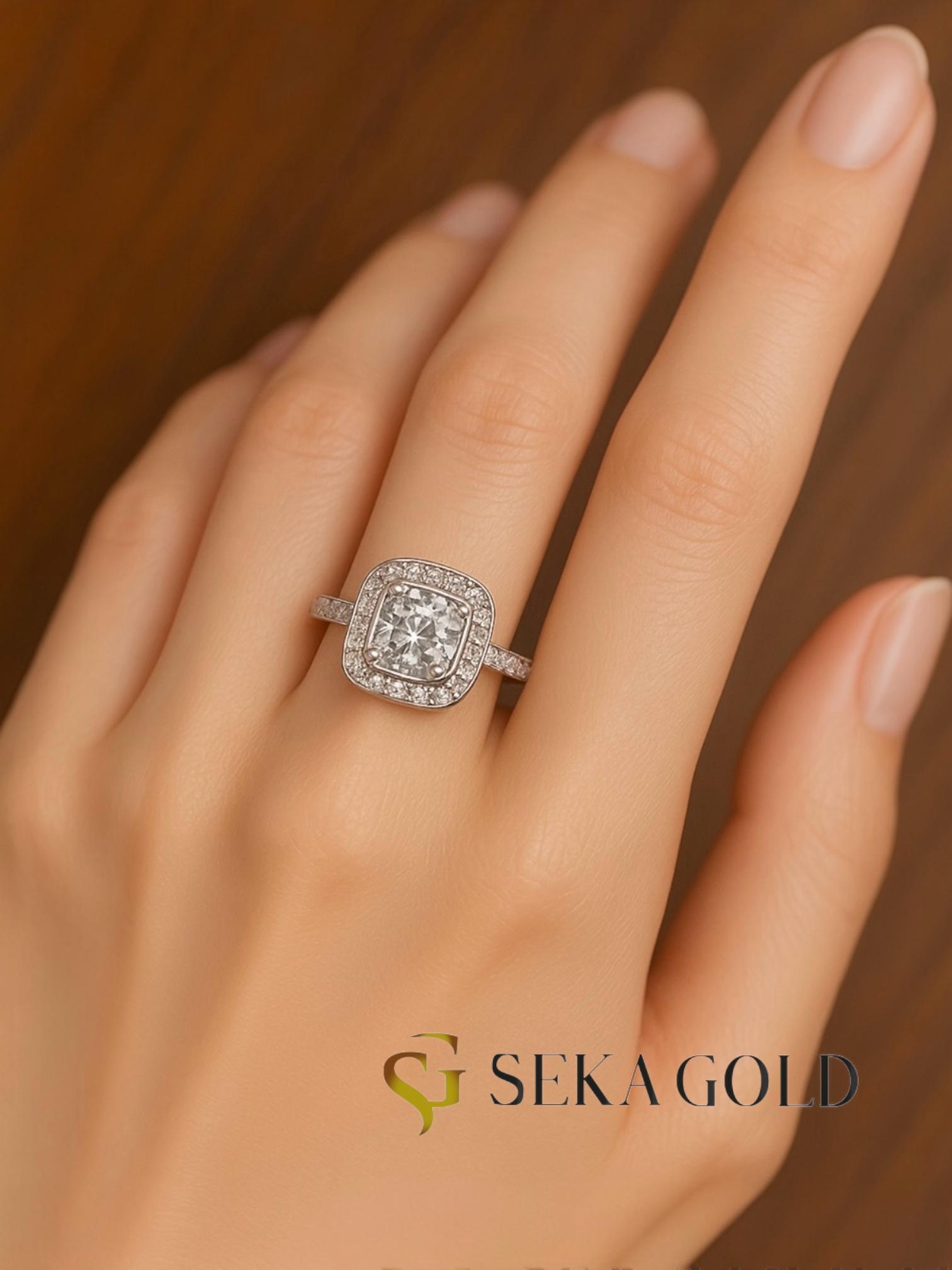1ce8b07c-f4e2-4837-85db-e22dd68c1f2c.jpg Cushion Solitär Ring – 925er Sterlingsilber - Image 1