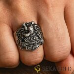 Anello da uomo stile biker – argento sterling 925