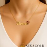 Collana con nome con motivo a rosa – argento sterling 925
