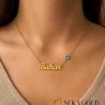 Naamketting met Nazar-kraal – 925 sterling zilver met 22 karaat verguldsel