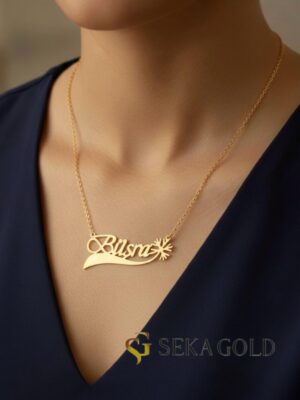 Collar con nombre de copo de nieve – plata de ley 925
