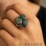 Ring met groene aventurijn – 925 sterling zilver