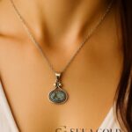 Antieke Natuursteen Ketting – 925 sterling zilver