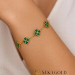 🍀 Klavertje-armband met groen email – 925 sterling zilver