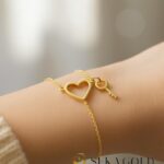 Herz-Schlüssel-Armband – 925er Sterlingsilber