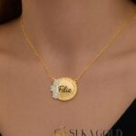 Collana con nome con motivo floreale – argento sterling 925