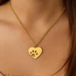 Collana con cuore e zampa di cane – argento sterling 925