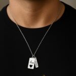Collana con nome in argento con due piastrine – argento sterling 925
