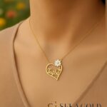 Collier prénom marguerite dans le cœur — argent sterling 925