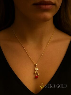 Rode Roos Ketting – 925 sterling zilver