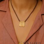 Collana Terra Quadrata – argento sterling 925 con placcatura in oro 22 carati
