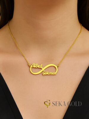 Oneindigheidsketting met twee namen – 925 sterling zilver