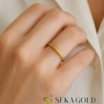 Sottile fede nuziale intrecciata – argento sterling 925