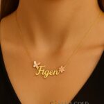 Collana con nome con fiori – argento sterling 925