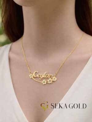 Naamketting „Bloem van de liefde“ – 925 sterling zilver