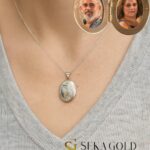 Collana fotografica ovale con stampa immagine – argento sterling 925