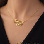 Elegante collana con nome con due nomi, argento sterling 925