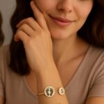 Bracciale a manetta con impronta di piede – argento sterling 925