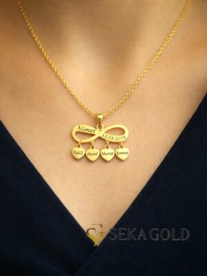 Collier à prénoms de famille avec infini – argent sterling 925