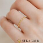 Sottile fede nuziale intrecciata – argento sterling 925