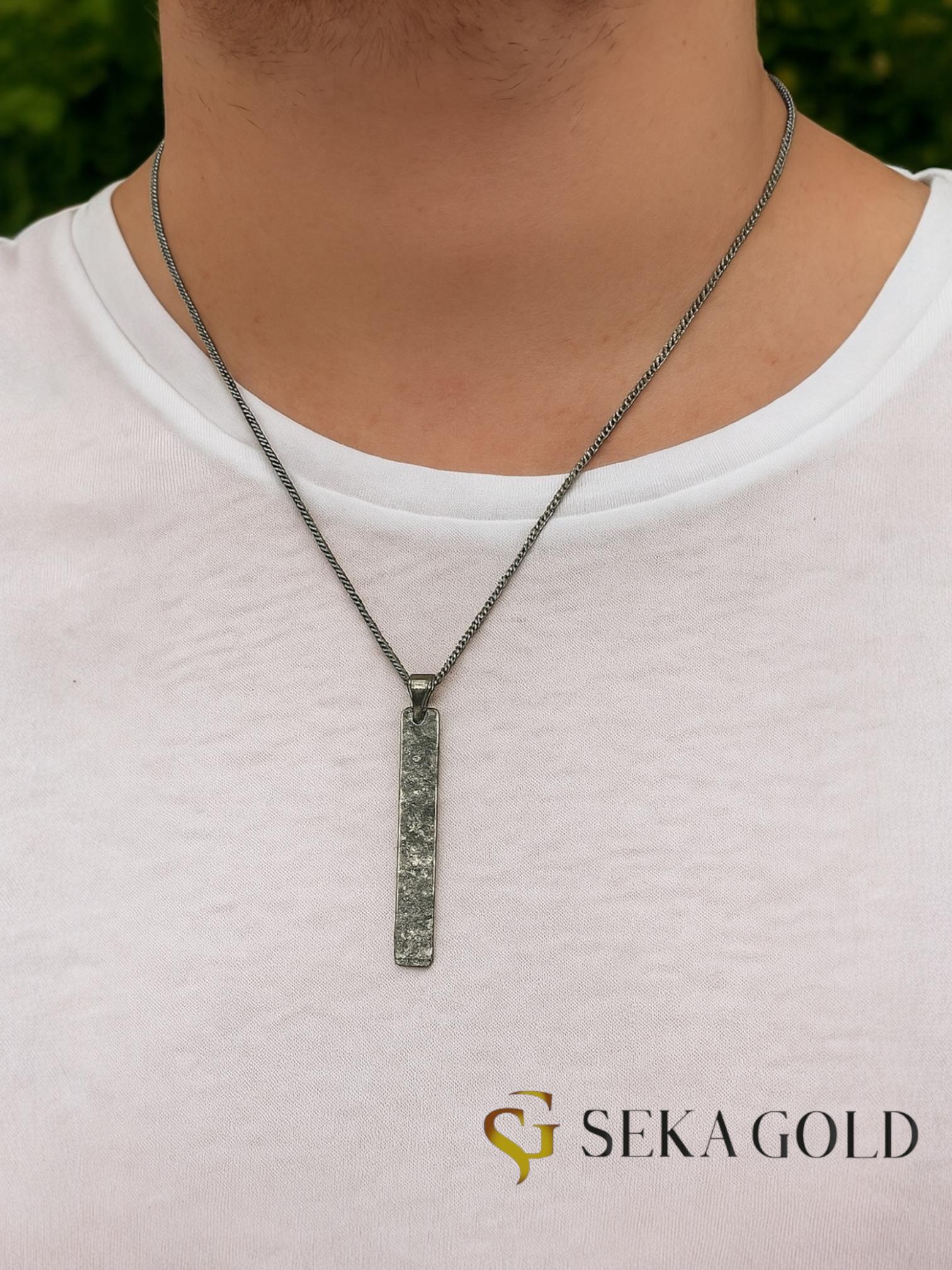 8757db5f-69fd-4ab8-89c8-81676fec822f.jpg Maskuline Bar-Halskette für Herren – 925er Sterlingsilber - immagine 1