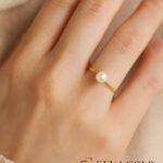 Anello minimalista con perla singola – argento sterling 925