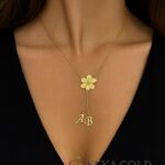 Bloem van de Liefde Letterketting met twee initialen – 925 sterling zilver