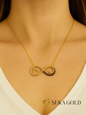 Liefde en Oneindigheid met zirkonia – 925 sterling zilver
