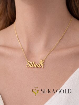 Collana con nome e bocciolo dell'amore – argento sterling 925