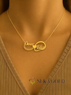 Ketting met twee namen, Oneindigheid & Hart – 925 sterling zilver
