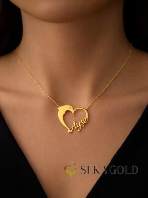Collier prénom avec dauphin – argent sterling 925