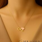 Oneindigheid Hart Ketting – 925 sterling zilver met 22 karaat verguldsel