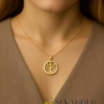 Collana albero della vita – argento sterling 925 con placcatura in oro 22 carati