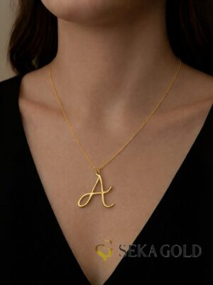Collana con lettera A – argento sterling 925