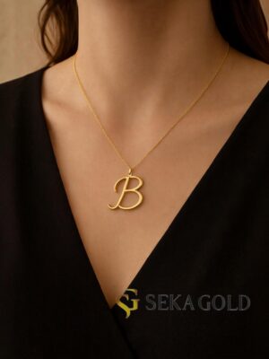 Collana con lettera B – argento sterling 925