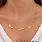 Collana con nome con tre nomi, argento sterling 925