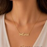 Naamketting met vlinderdetail – 925 sterling zilver
