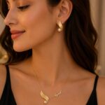 Parure Collana con Nome Luna e Perle & Orecchini – argento sterling 925