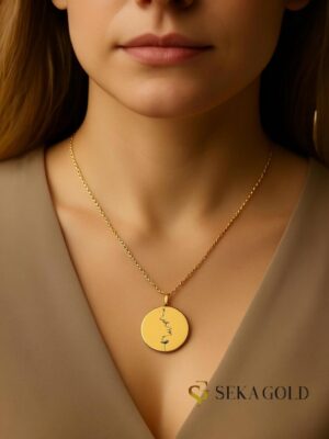 Collana medaglione con silhouette femminile e maschile – argento sterling 925