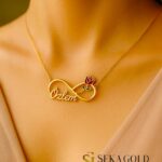 Collana con rosa e infinito – argento sterling 925