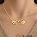 Collier prénom avec deux prénoms, infini et amour – argent sterling 925