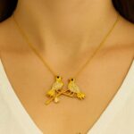Vogelpaar Ketting met zirkonia – 925 sterling zilver