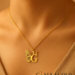 Collana farfalla con lettera – argento sterling 925
