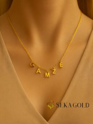 Name Necklace with Individual Letters – 925 Sterling Silver